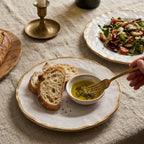 Artisanal Blush Pink & Gold Rimmed Plates - Set of 4