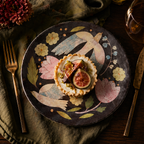 Moody Folk Art Floral & Bird Plates - Set of 4